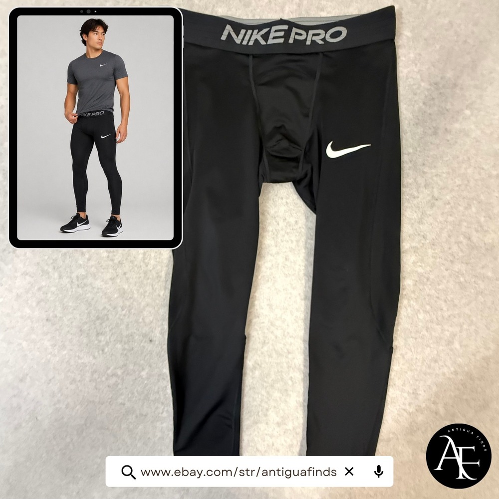 Nike Pro Mens Dri-FIT Compression Tights Black Med. Training Leggings Base Layer